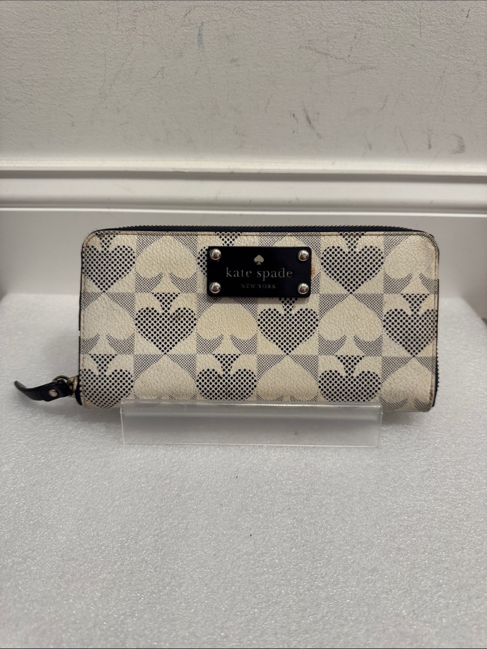 Kate spade ace of spades zip around storybook lining wallet